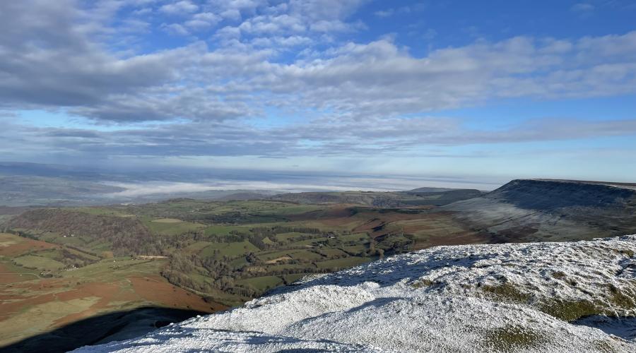 Black Mountains View with Snow
