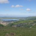 view from top of Cheddar Gorge looking out towards Cheddar Lake