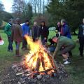 Campfire at Penpont in full flame
