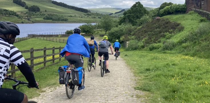 Cyclists Longendale Valley